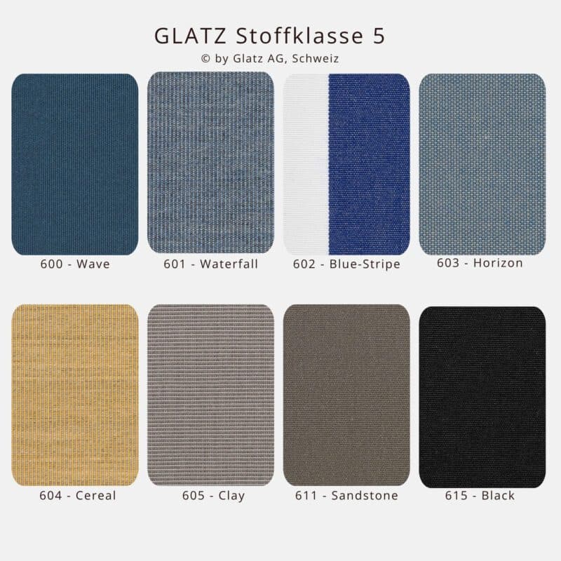 GLATZ Stoffmuster - Stoffklasse 5 © by Glatz AG, Schweiz