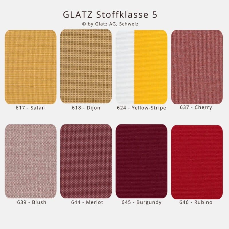 GLATZ Stoffmuster - Stoffklasse 5 © by Glatz AG, Schweiz
