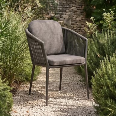 Liadomo "Carano" Diningsessel, Aluminium anthrazit, Rope anthrazit (Bild KI-generiert)