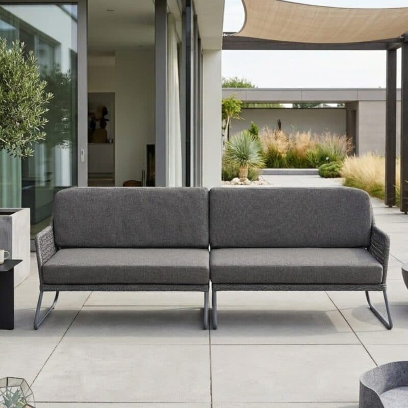 Sonnenpartner "Poison“ Loungeset 2-tlg., Gestell Aluminium grau, Geflecht Polyrope dunkelgrau