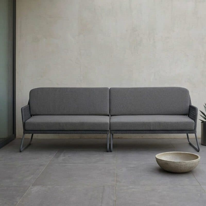 Sonnenpartner "Poison“ Loungeset 2-tlg., Gestell Aluminium grau, Geflecht Polyrope dunkelgrau