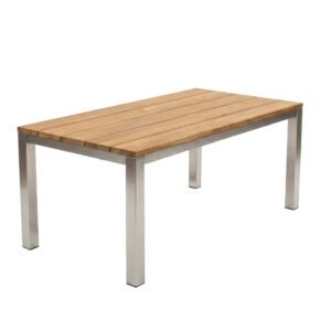 Jati&Kebon Ausziehtisch "Como", Gestell Edelstahl, Tischplatte Teakholz