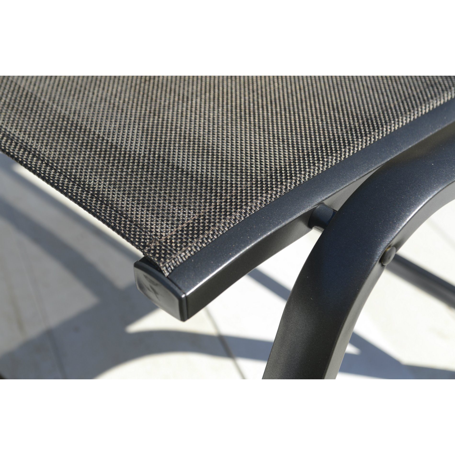 Kettler "Memphis" Gartenhocker, Gestell Aluminium anthrazit, Sitzfläche Textilgewebe bronze