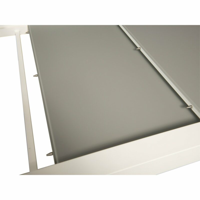 Gartentisch Livorno, Ausziehtisch 220/330x106 cm von Jati&Kebon, Aluminium weiß, Tischplatte Glas