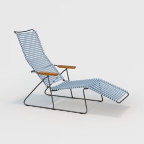 Houe "Click" Sunlounger mit verstellbarer Rückenlehne, Farbe hellblau