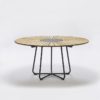 Houe "Circle" Gartentisch, Gestell Aluminium dunkelgrau, Tischplatte Bambus mit Granit-Einlage, Ø 150 cm