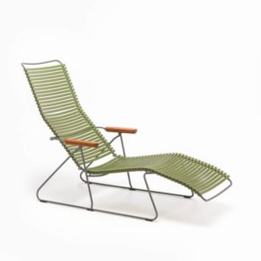 Houe "Click" Sunlounger mit verstellbarer Rückenlehne, Farbe olivgrün