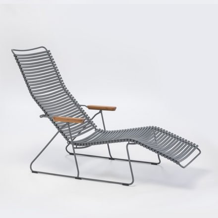 Houe "Click" Sunlounger mit verstellbarer Rückenlehne, Farbe dunkelgrau