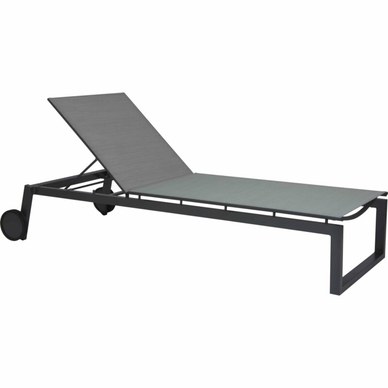 Stern "Robin" Rollenliege, Gestell Aluminium anthrazit, Textilgewebe silber