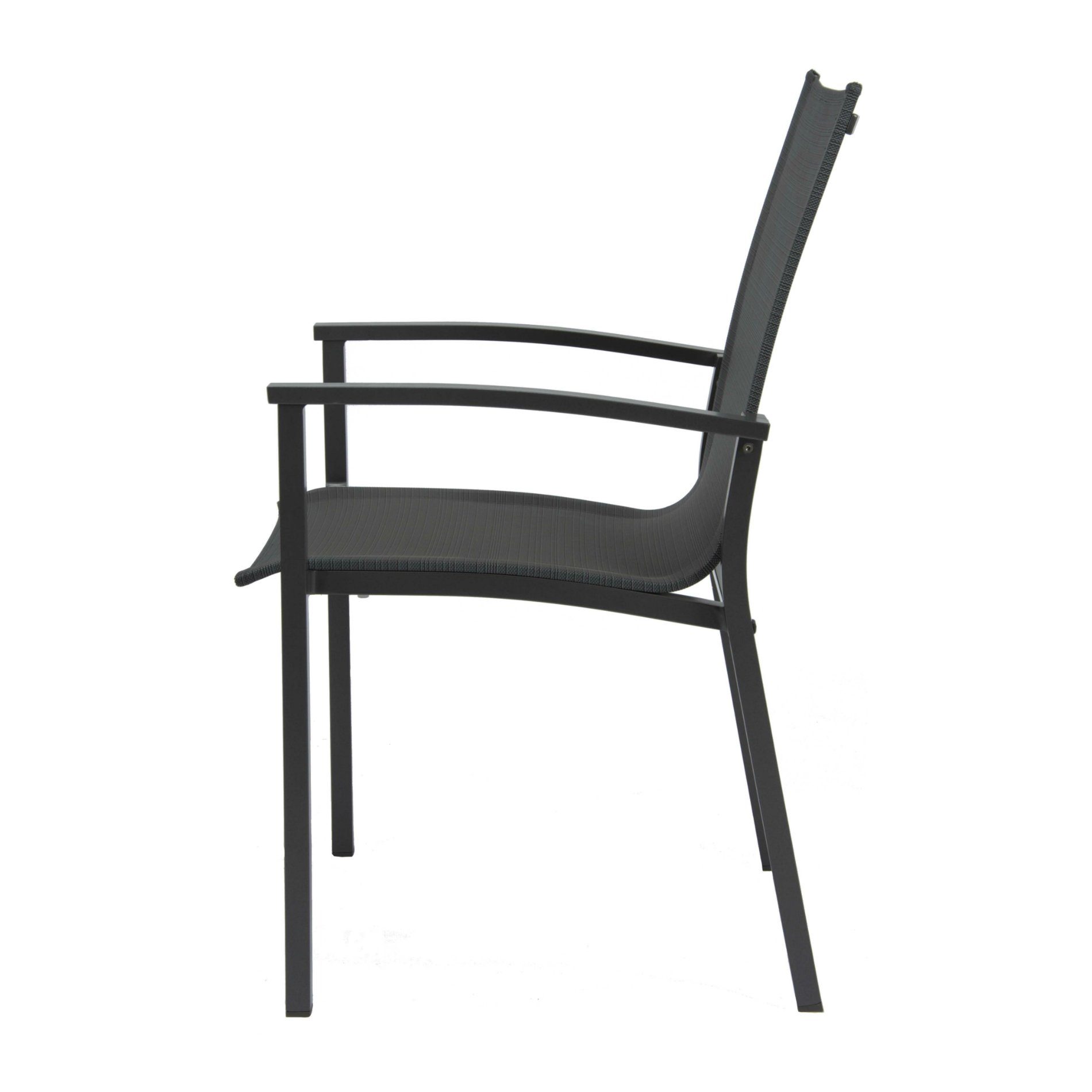 Stern Stapelsessel "Evoee", Gestell Aluminium anthrazit, Sitz- und Rückenfläche Textilgewebe karbon