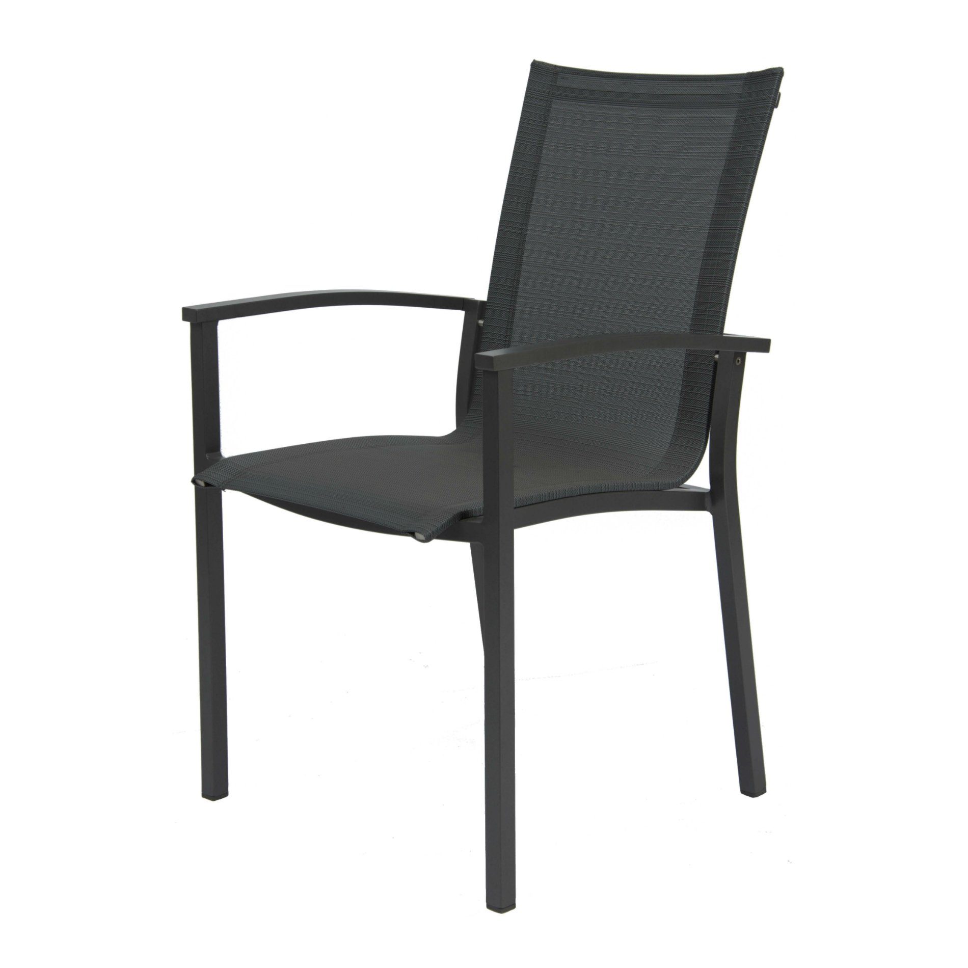 Stern Stapelsessel "Evoee", Gestell Aluminium anthrazit, Sitz- und Rückenfläche Textilgewebe karbon