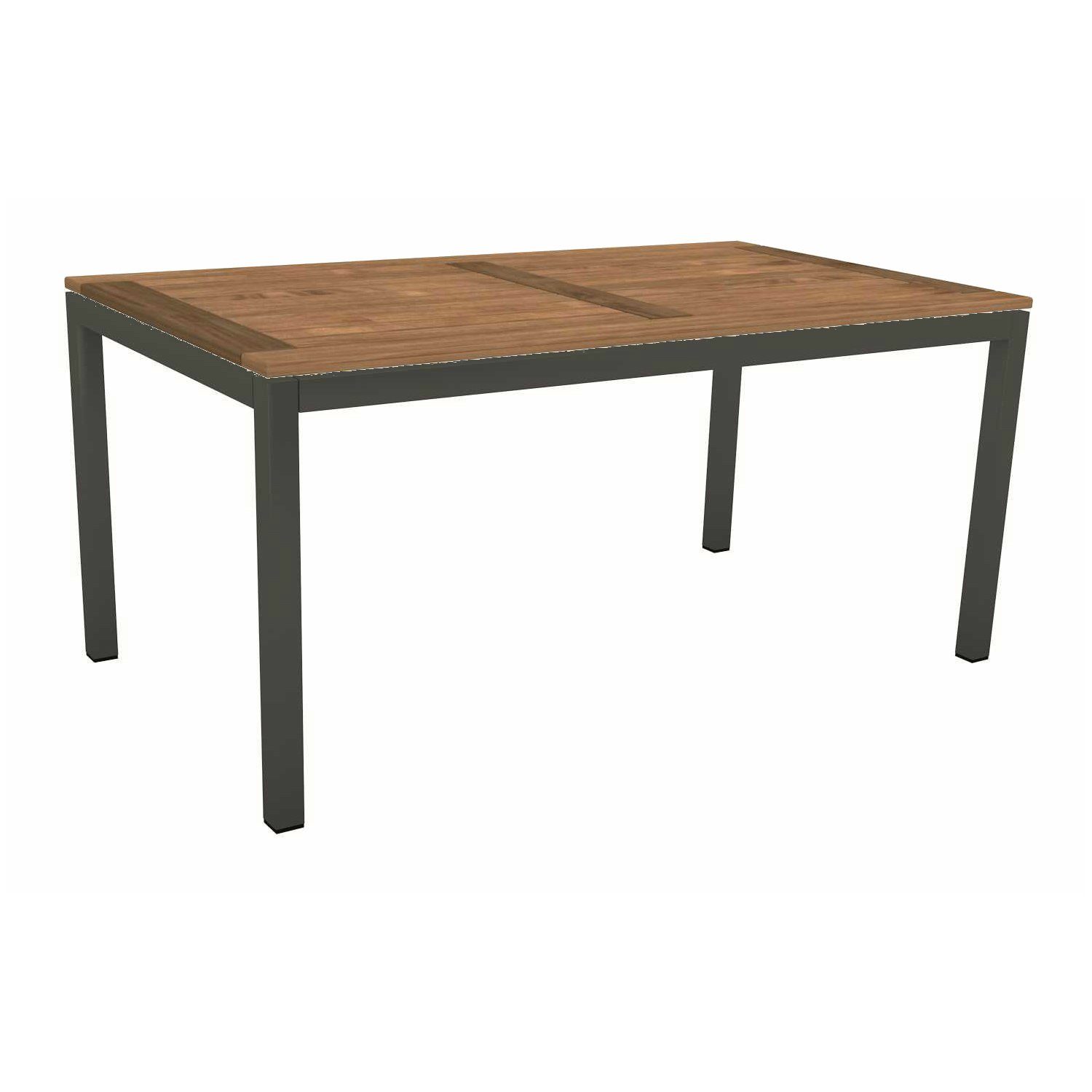 Stern Tischsystem, Gestell Aluminium anthrazit, Tischplatte Old Teak, Größe: 160x90 cm