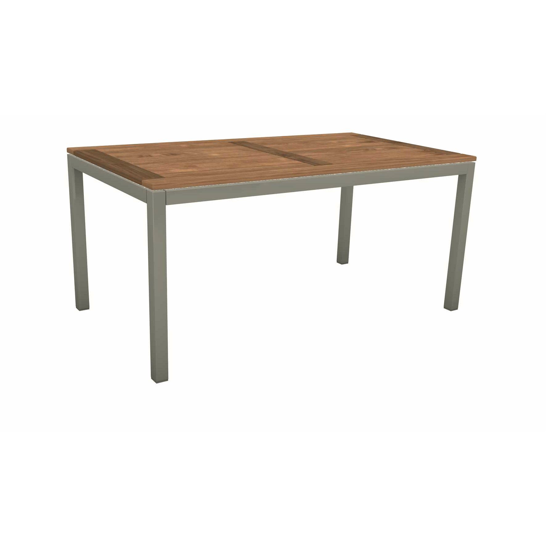 Stern Tischsystem, Gestell Aluminium graphit, Tischplatte Old Teak, Größe: 160x90 cm