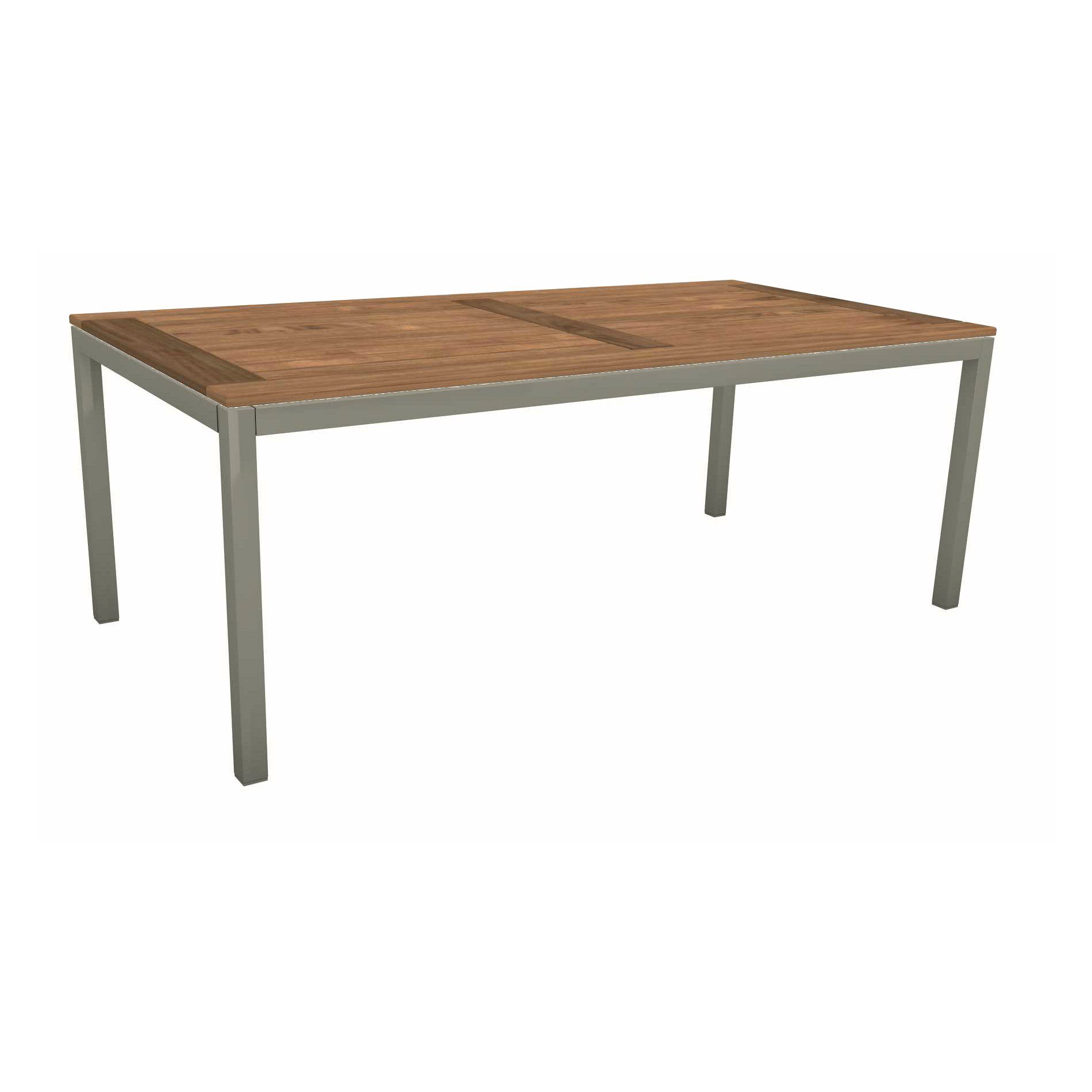 Stern Tischsystem, Gestell Aluminium graphit, Tischplatte Old Teak, Größe: 200x100 cm