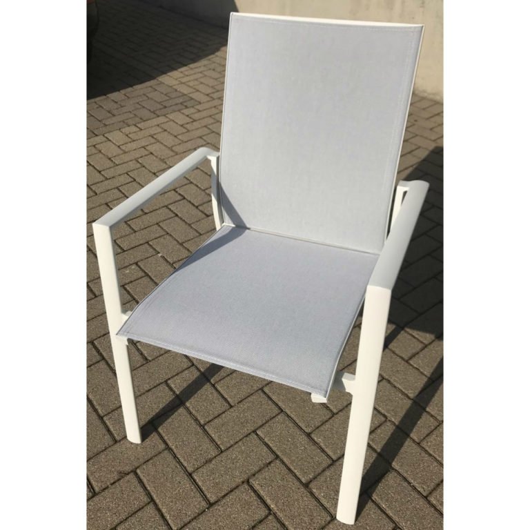 Jati&Kebon "Nashville" Stapelsessel, Leisuretex, Armlehnen Aluminium