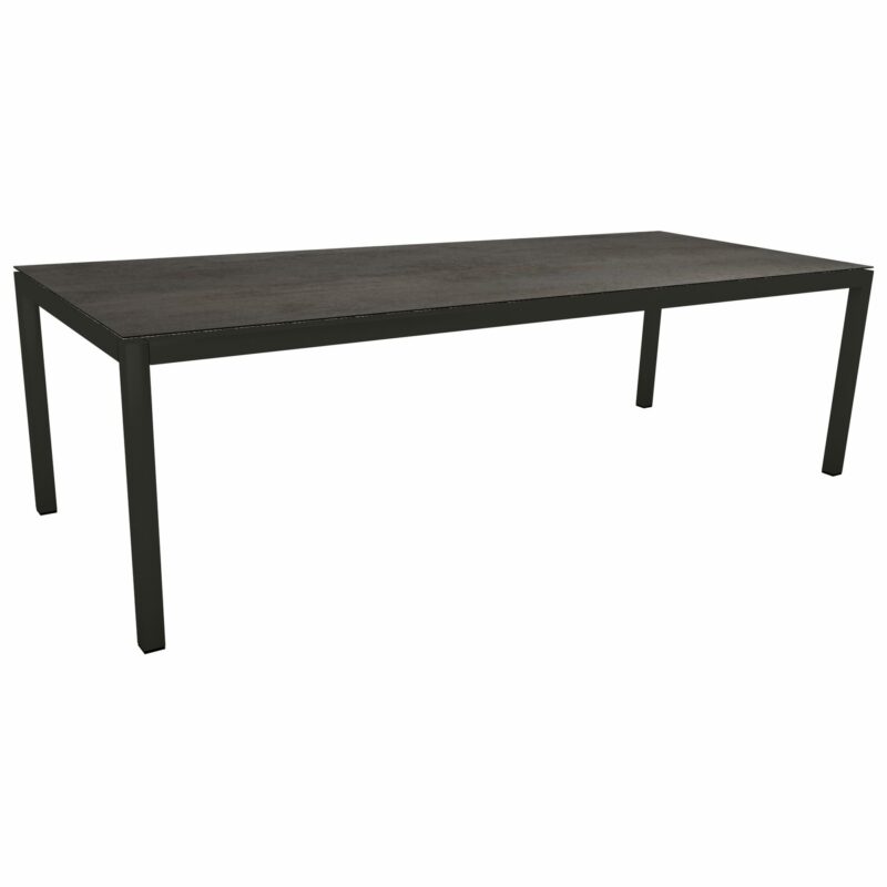 Stern Gartentisch, Gestell Aluminium schwarz matt, Tischplatte HPL Nitro, 250x100cm