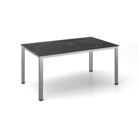 Kettler "Cubic" Gartentisch, Gestell Edelstahl, Tischplatte HPL Marmor grau, 160x95 cm