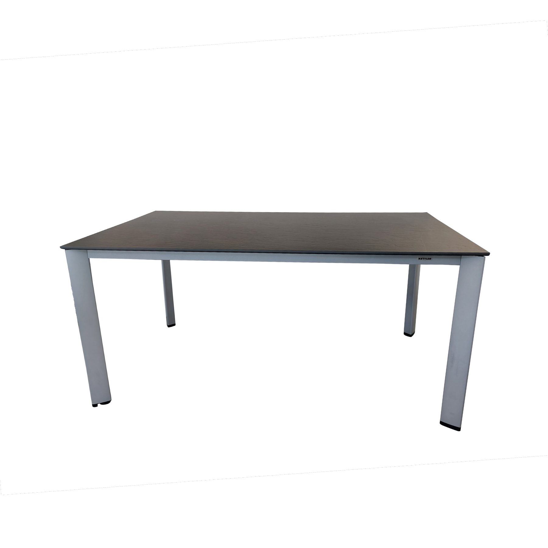 Kettler "Edge" Tischsystem Gartentisch, Gestell Aluminium silber, Tischplatte Kettalux-Plus anthrazit (Schieferoptik), 160x95 cm