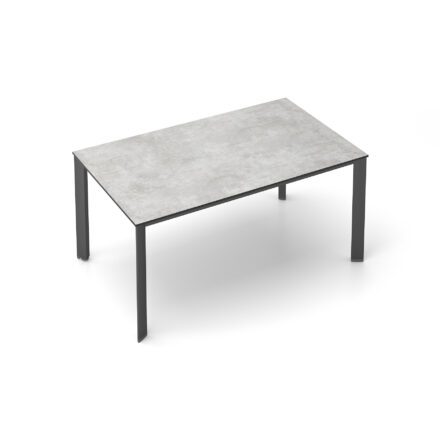Kettler "Edge" Gartentisch, Gestell Aluminium anthrazit, Tischplatte HPL hellgrau meliert, 160x95 cm