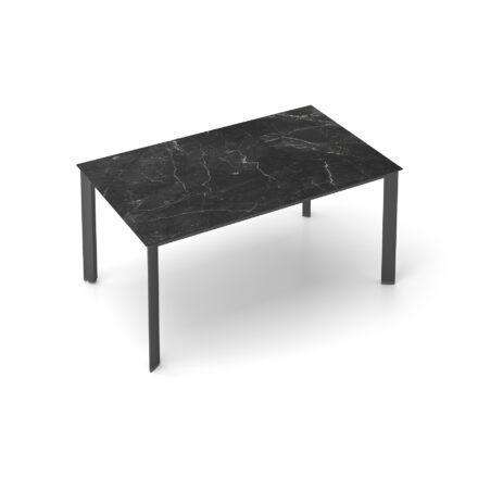 Kettler "Edge" Gartentisch, Gestell Aluminium anthrazit, Tischplatte HPL Marmor grau, 160x95 cm
