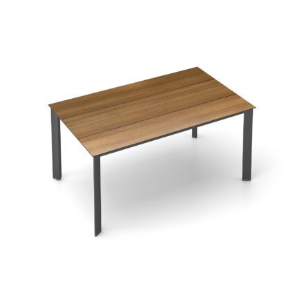 Kettler "Edge" Gartentisch, Gestell Aluminium anthrazit, Tischplatte HPL Teak-Optik mit Fräsung, 160x95 cm