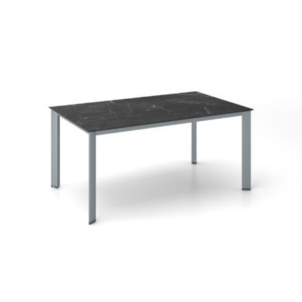 Kettler "Edge" Gartentisch, Gestell Aluminium silber, Tischplatte HPL Marmor grau, 160x95 cm