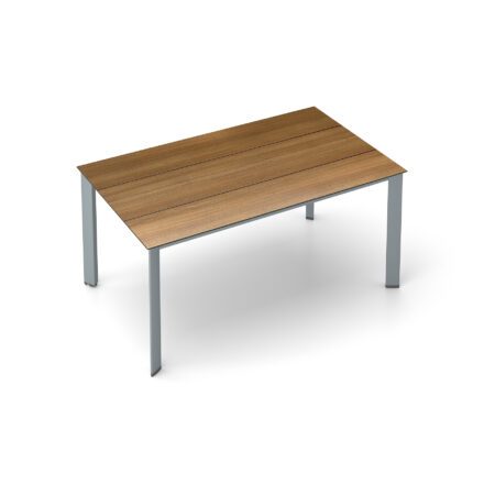 Kettler "Edge" Gartentisch, Gestell Aluminium silber, Tischplatte HPL Teak-Optik mit Fräsung, 160x95 cm