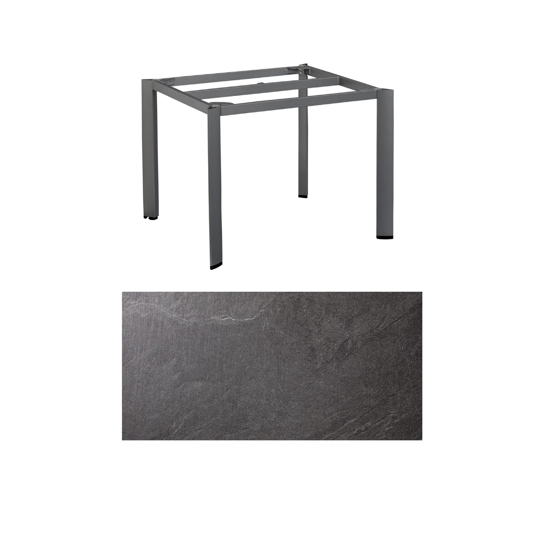Kettler "Edge" Gartentisch, Gestell Aluminium anthrazit, Tischplatte HPL Jura anthrazit, 95x95 cm