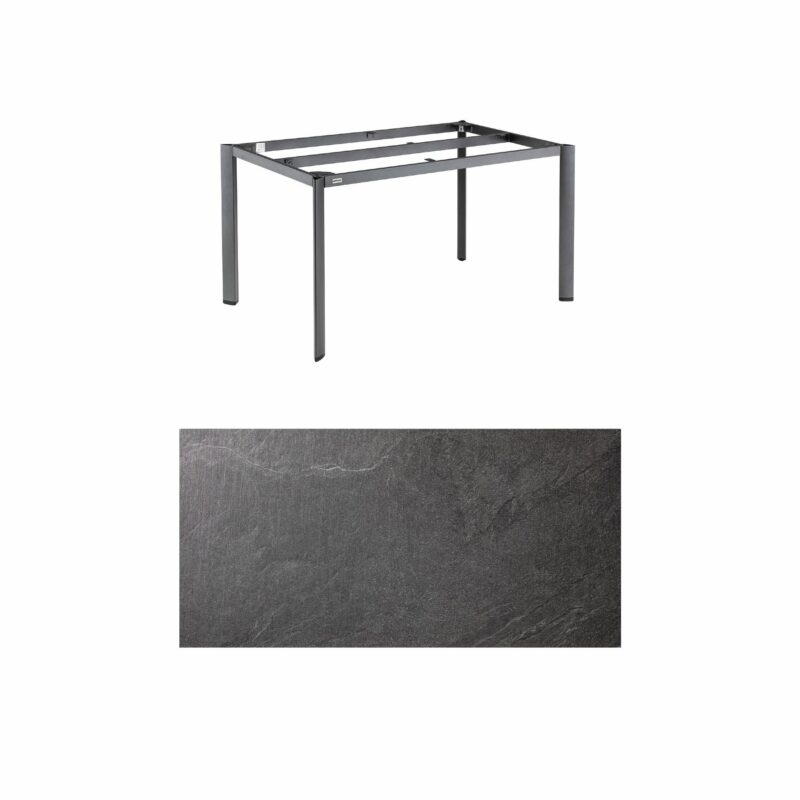 Kettler "Edge" Gartentisch, Gestell Aluminium anthrazit, Tischplatte HPL Jura anthrazit, 140x70 cm