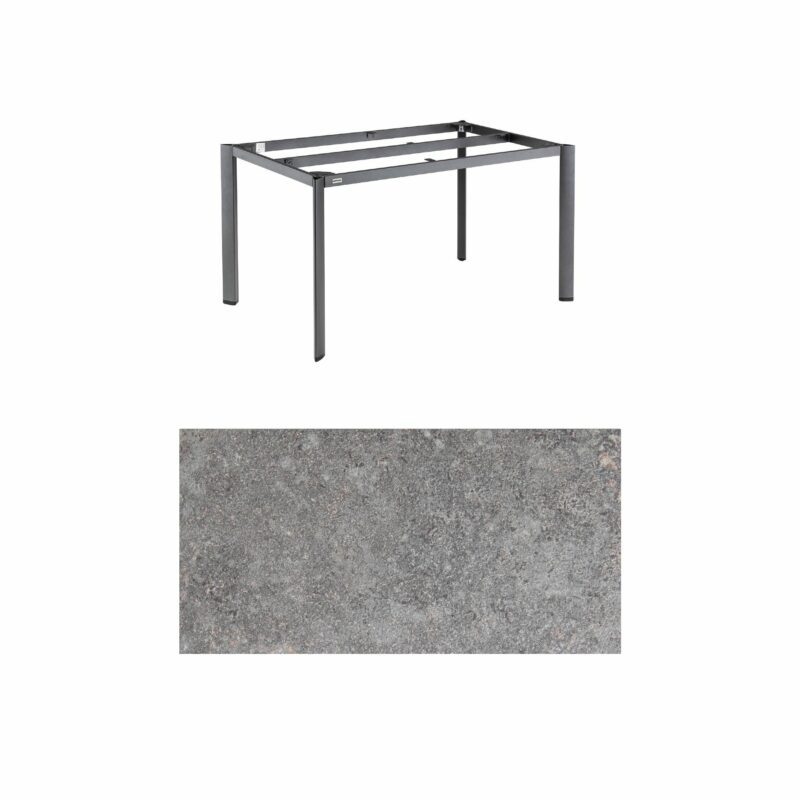 Kettler "Edge" Gartentisch, Gestell Aluminium anthrazit, Tischplatte HPL Kalksandstein, 140x70 cm