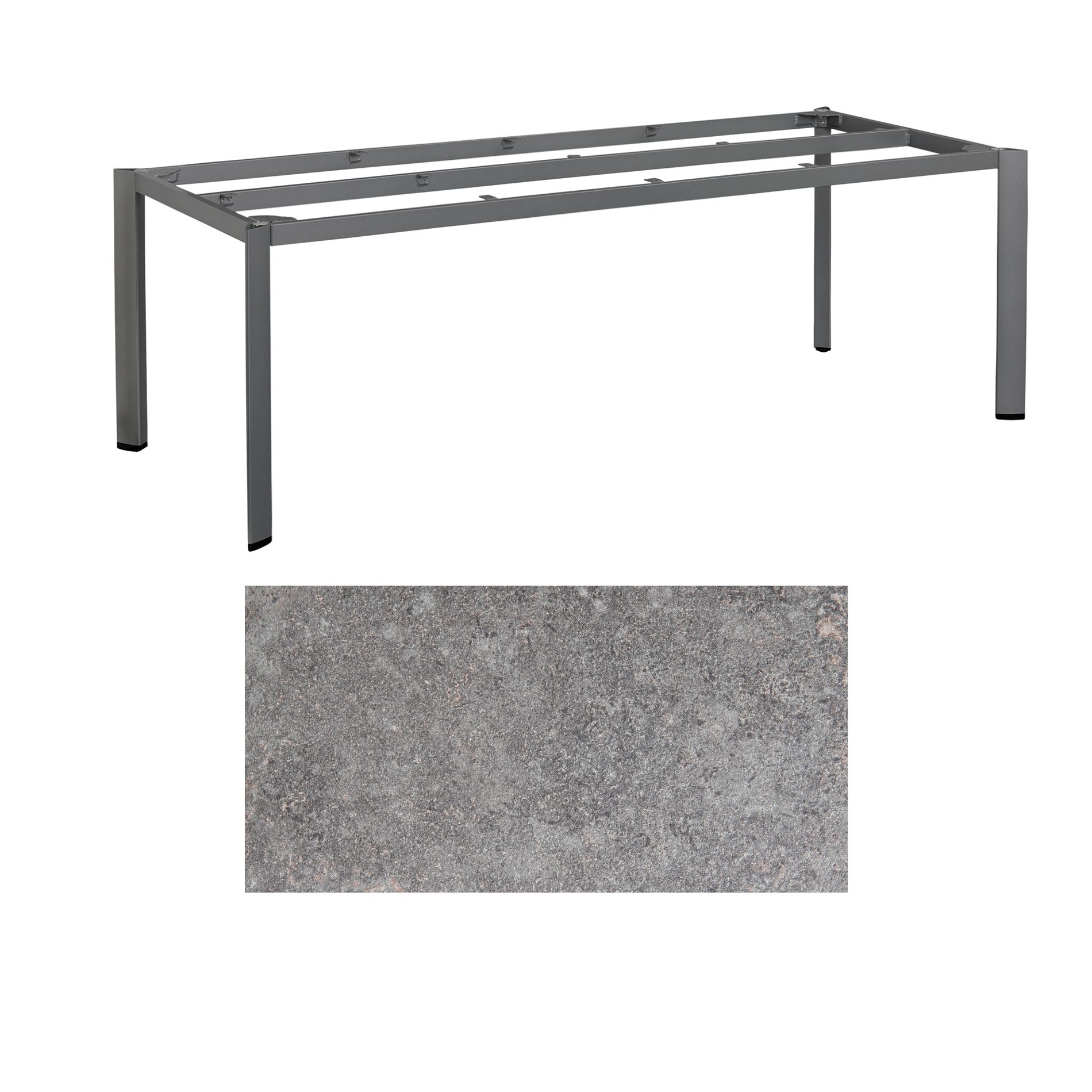 Kettler "Edge" Gartentisch, Gestell Aluminium anthrazit, Tischplatte HPL Kalksandstein, 220x95 cm