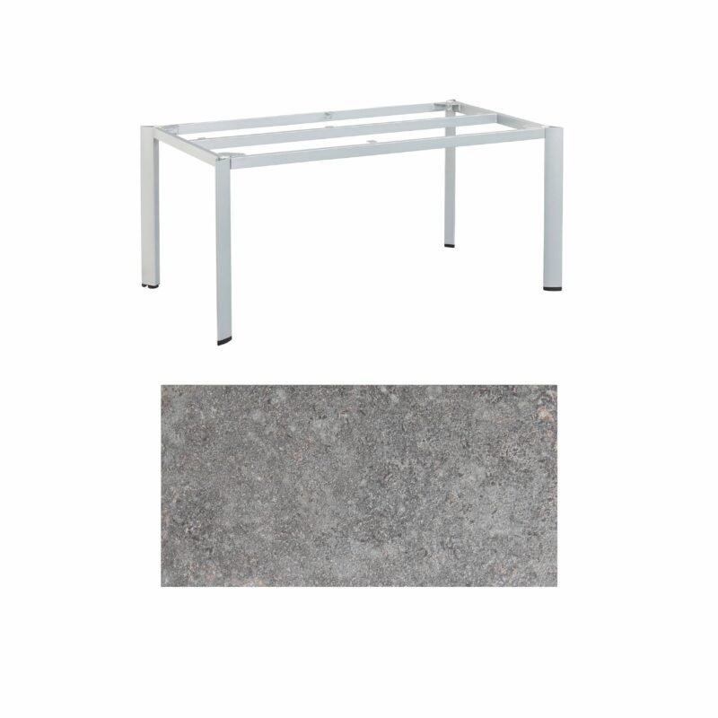 Kettler "Edge" Gartentisch, Gestell Aluminium silber, Tischplatte HPL Kalksandstein, 160x95 cm