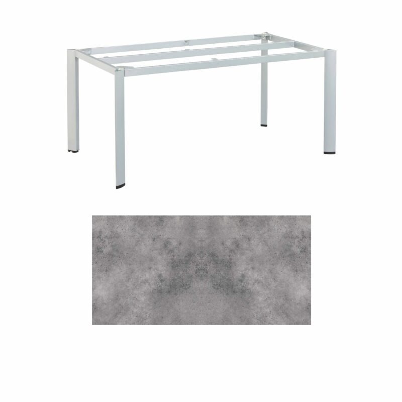 Kettler "Edge" Gartentisch, Gestell Aluminium silber, Tischplatte HPL anthrazit, 180x95 cm
