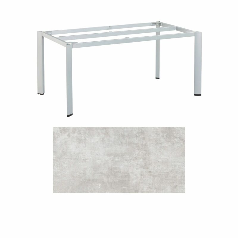 Kettler "Edge" Gartentisch, Gestell Aluminium silber, Tischplatte HPL hellgrau meliert, 180x95 cm