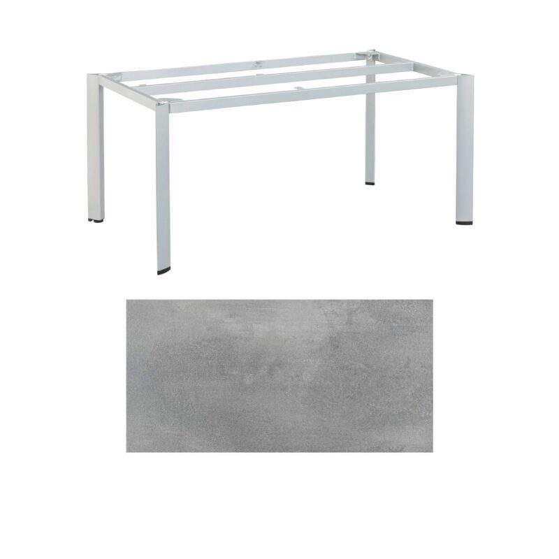 Kettler "Edge" Gartentisch, Gestell Aluminium silber, Tischplatte HPL silber-grau, 180x95 cm