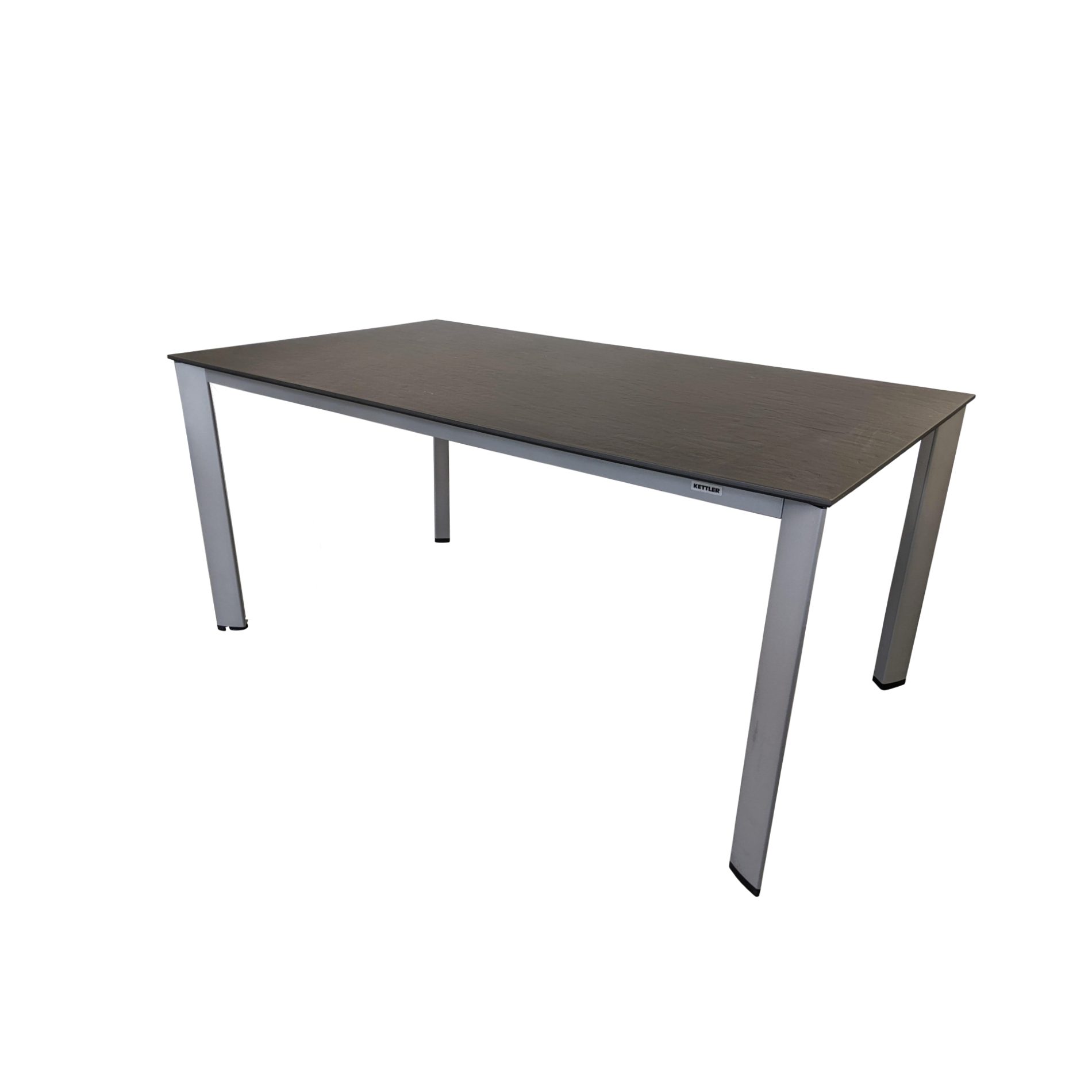 Kettler "Edge" Tischsystem Gartentisch, Gestell Aluminium silber, Tischplatte Kettalux-Plus anthrazit (Schieferoptik), 160x95 cm