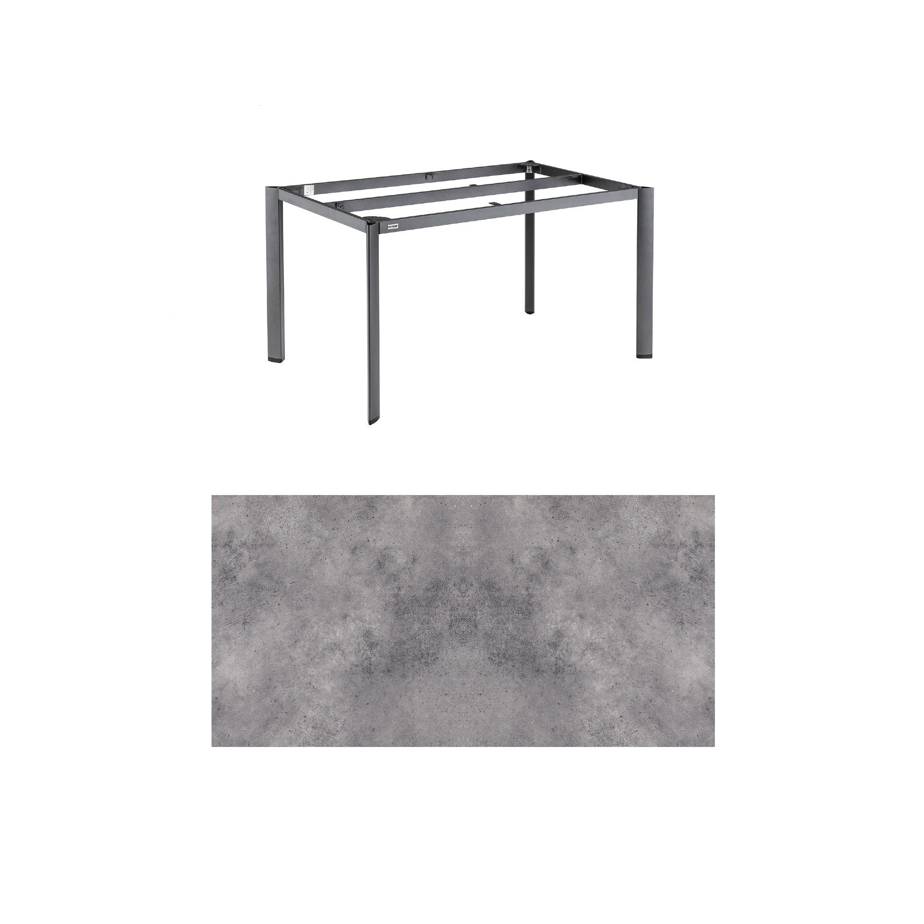 Kettler "Edge" Gartentisch, Gestell Aluminium anthrazit, Tischplatte HPL anthrazit, 140x70 cm