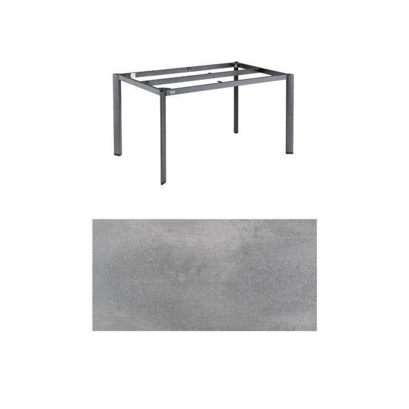 Kettler "Edge" Gartentisch, Gestell Aluminium anthrazit, Tischplatte HPL silber-grau, 140x70 cm