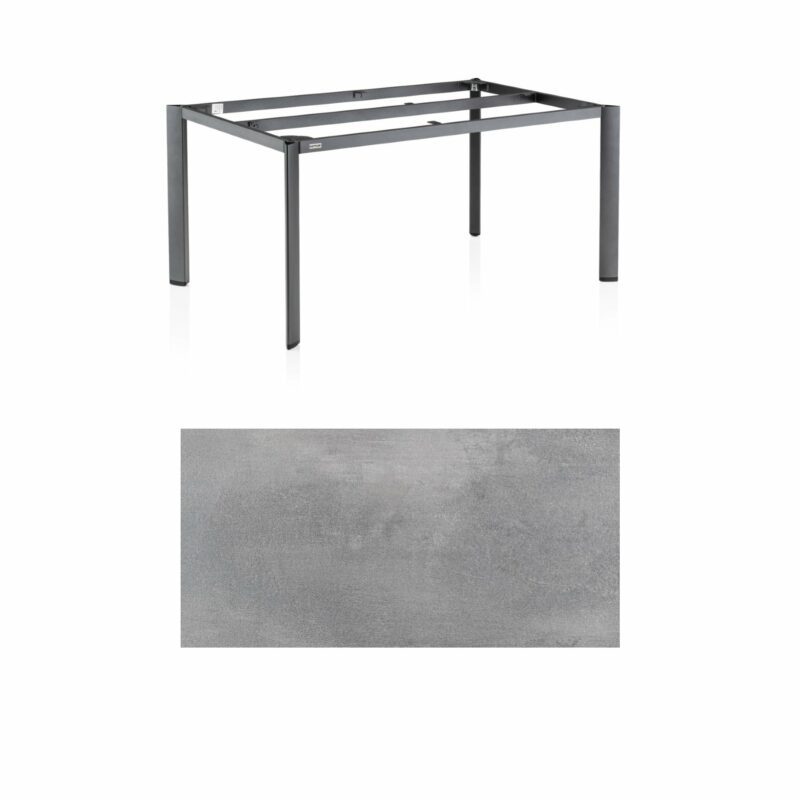 Kettler "Edge" Gartentisch, Gestell Aluminium anthrazit, Tischplatte HPL silber-grau, 160x95 cm