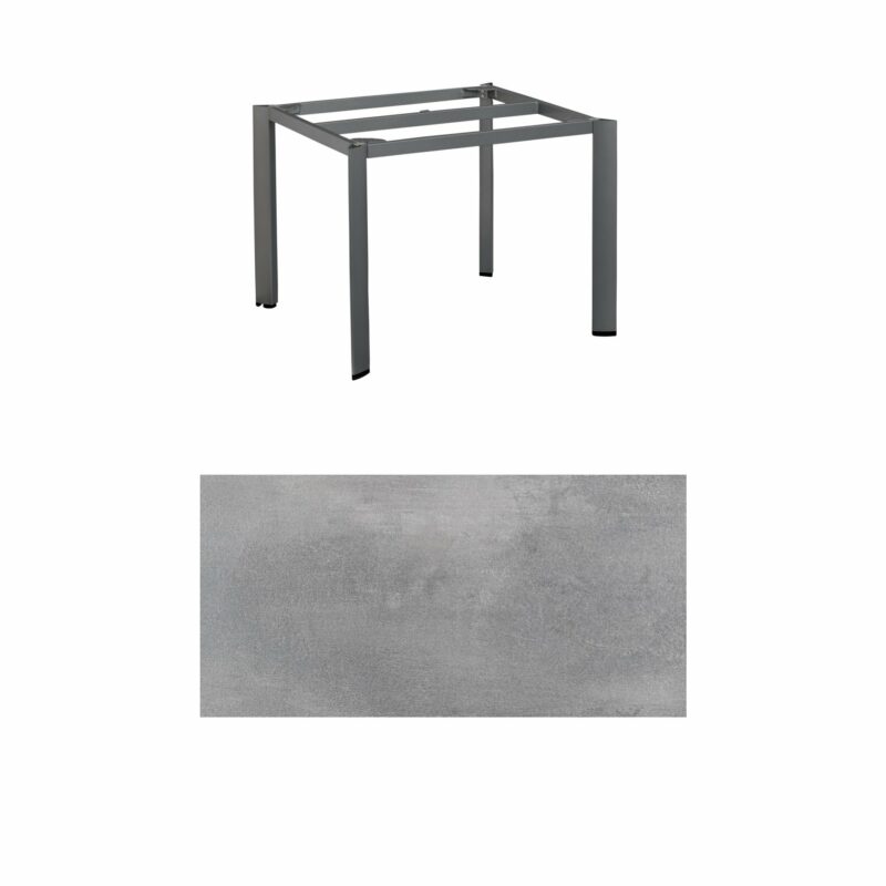 Kettler "Edge" Gartentisch, Gestell Aluminium anthrazit, Tischplatte HPL silber-grau, 95x95 cm