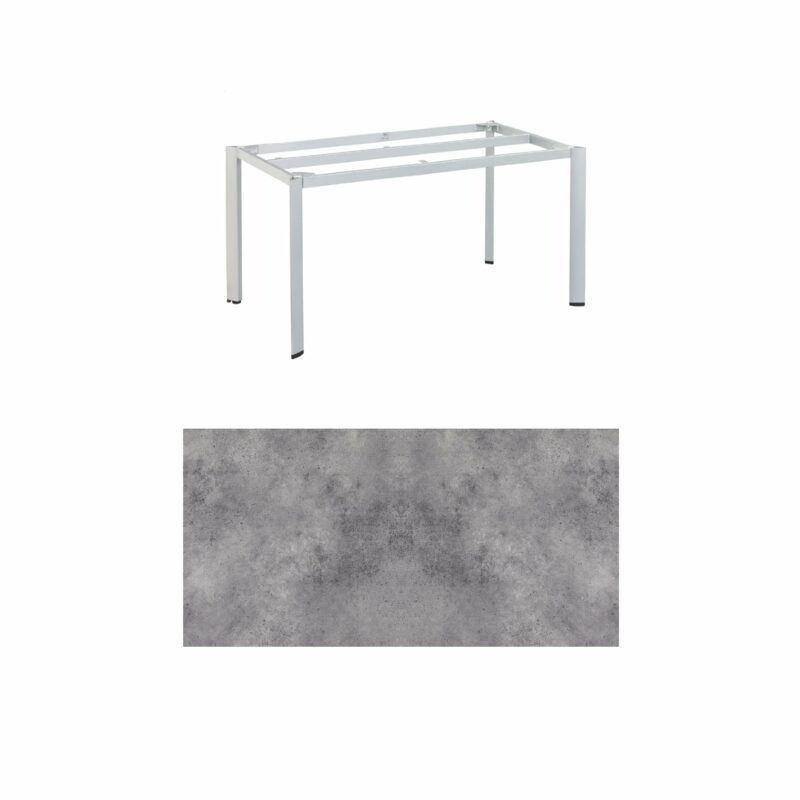 Kettler "Edge" Gartentisch, Gestell Aluminium silber, Tischplatte HPL anthrazit, 140x70 cm