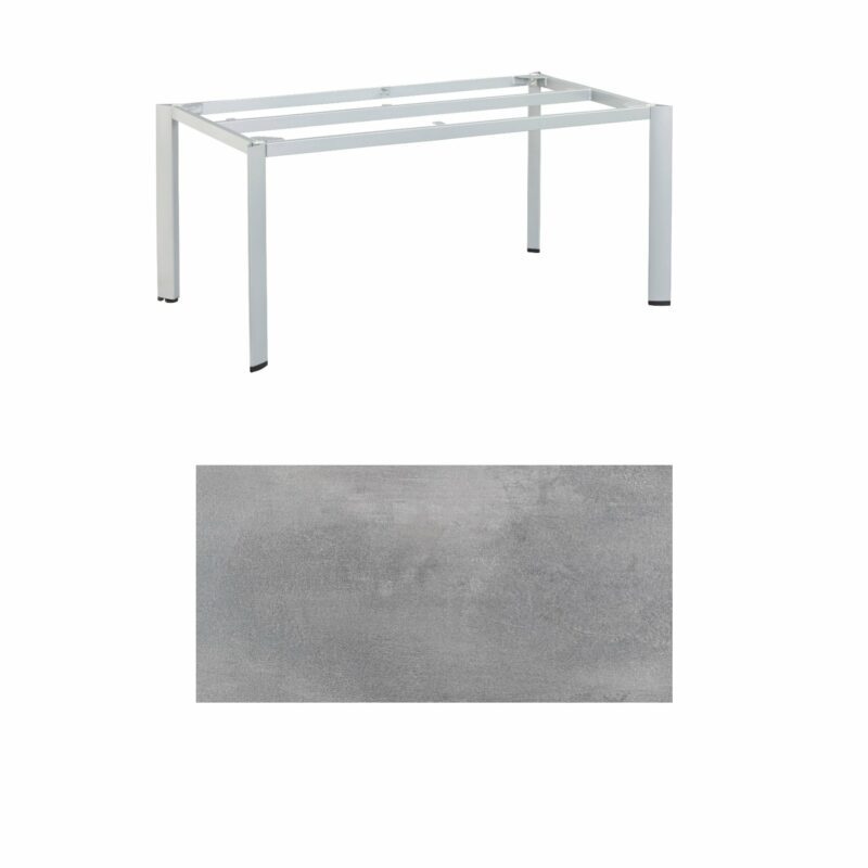 Kettler "Edge" Gartentisch, Gestell Aluminium silber, Tischplatte HPL silber-grau, 160x95 cm