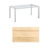 Kettler "Edge" Gartentisch, Tischgestell 160x95cm, Alu silber, mit Tischplatte Teak