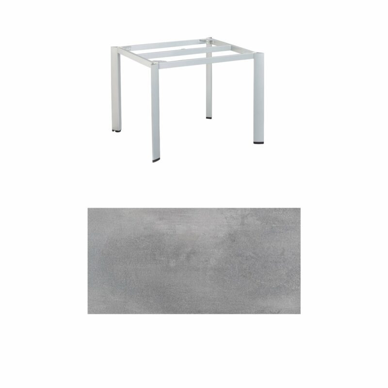 Kettler "Edge" Gartentisch, Gestell Aluminium silber, Tischplatte HPL silber-grau, 95x95 cm