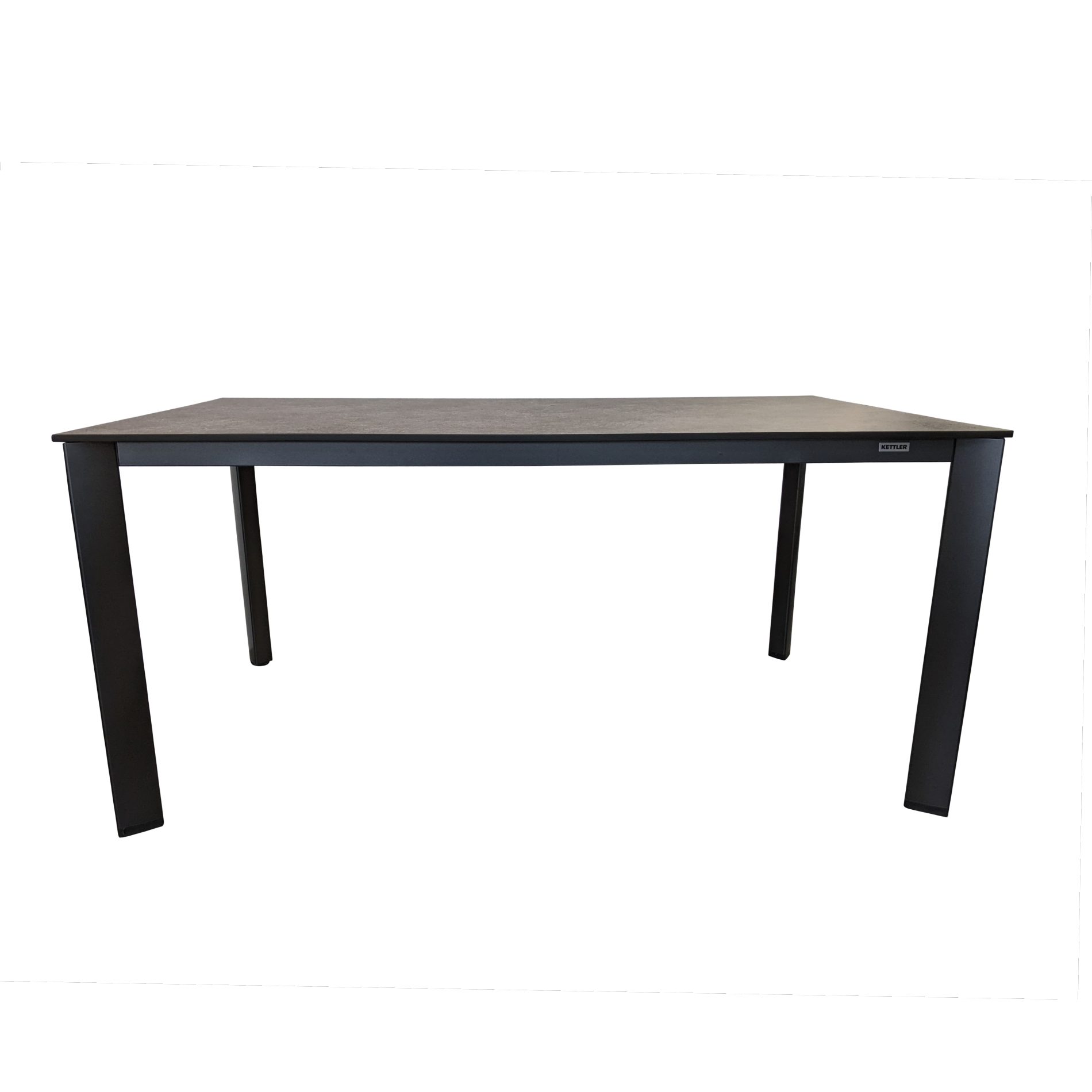 Kettler "Edge" Tischsystem Gartentisch, Gestell Aluminium anthrazit, Tischplatte HPL anthrazit, 160x95 cm