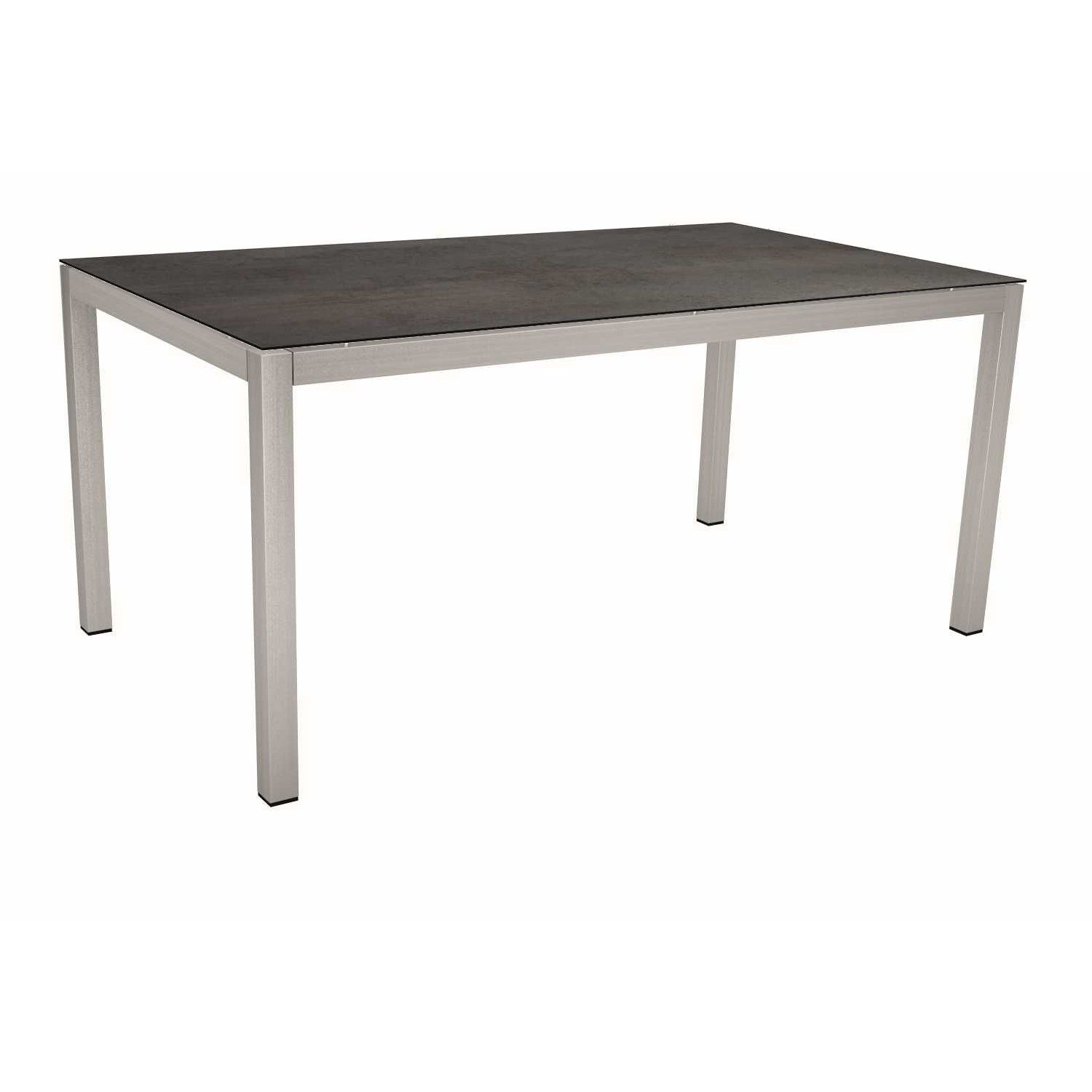 Stern Tischsystem, Gestell Edelstahl Vierkantrohr, Tischplatte HPL Nitro, 130x80 cm