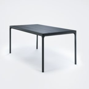 Gartentisch "Four" von Houe, Gestell Aluminium schwarz, Tischplatte Aluminium schwarz, 160x90 cm