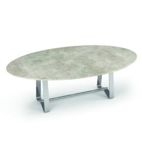 Zumsteg Gartentisch "Umbria", Gestell Edelstahl, Tischplatte Keramik, oval