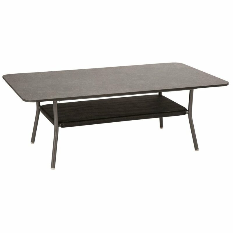 Stern Lounge-Tisch Space, Gestell Aluminium anthrazit, Tischplatte HPL Vintage grau
