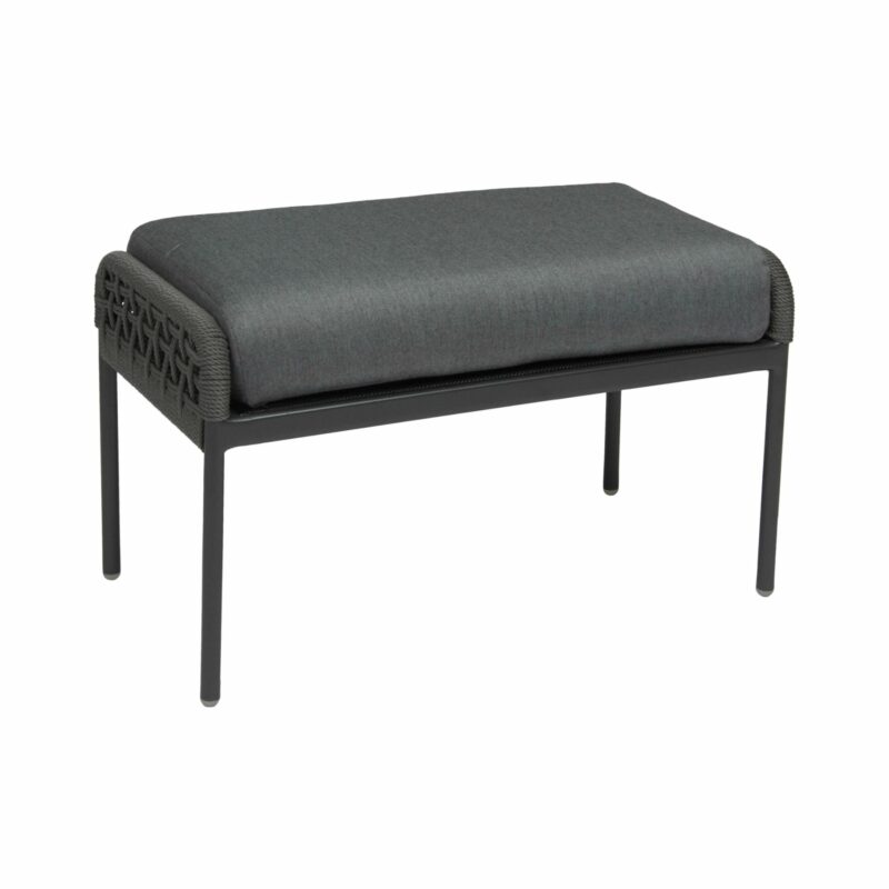 Hocker "Greta" von Stern , Gestell Aluminium anthrazit, Synthetikfaser platin inkl. Kissen seidengrau